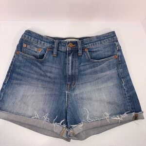 Madewell Denim High‎ Rise Cuffed Jean Shorts Women's Size 27 Casual